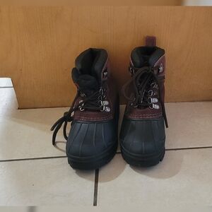 Kids Waterproof Brown and Black Boots
